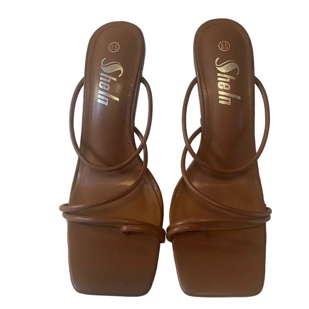 Sheln Square Open Toe Strappy Stiletto Sandals in Ladies Size 8.5